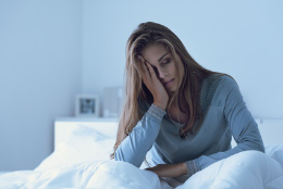 Depressed women in the night